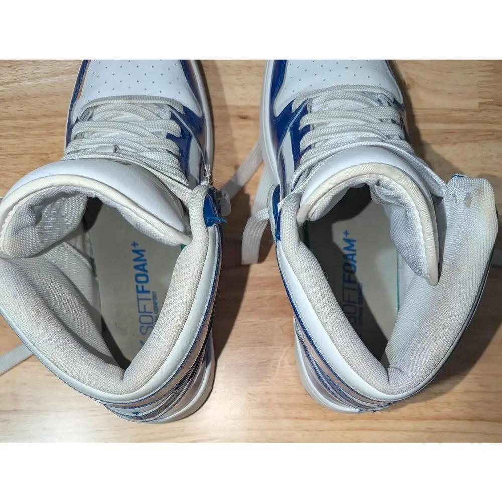 Puma SoftFoam+ Shoes Mens 8 Blue White High Top Basketball Sneakers 399620-01